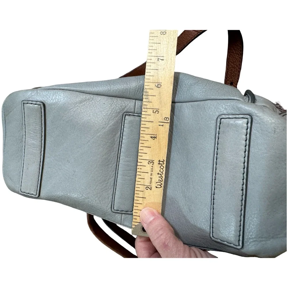 Fossil Gray Pebbled VTG Emerson Leather Shoulder Bag Convertible Crossbody Purse